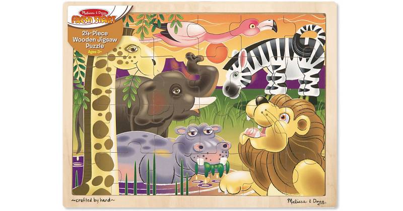 Holzpuzzle - Afrikanische Steppe, 24 Teile von Melissa & Doug