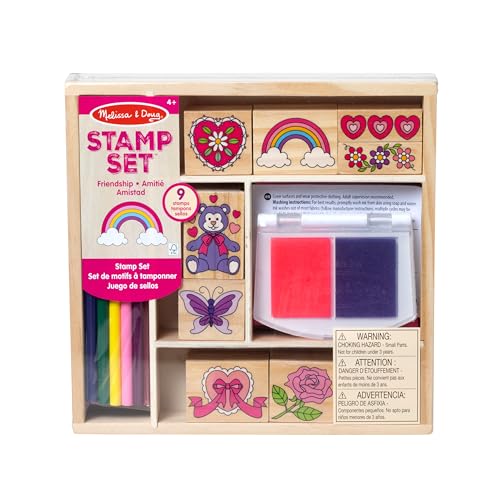 Melissa and Doug 1632 - Freundschafts-Stempelset aus Holz mit Stiften und Farbe von Melissa & Doug