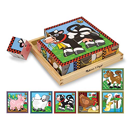 Melissa & Doug | Farm Cube Puzzle | Puzzles | Wooden Toy | 3+ | Gift for Boy or Girl von Melissa & Doug