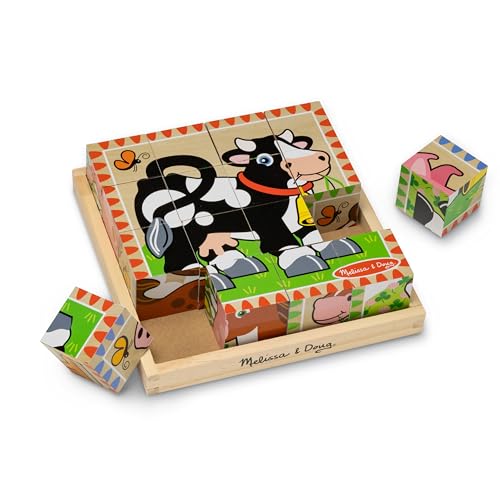 Melissa & Doug | Farm Cube Puzzle | Puzzles | Wooden Toy | 3+ | Gift for Boy or Girl von Melissa & Doug