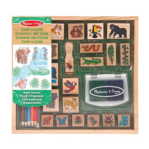 Melissa & Doug Stamp-a-scene – Regenwald | Kunsthandwerk | Stempelsets und -schablonen | 4+ | Geschenk für Jungen oder Mädchen, Rot von Melissa & Doug