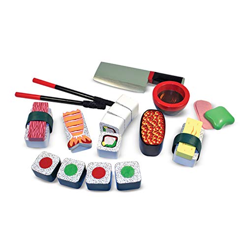Melissa & Doug Spielset aus Holz zum Schneiden von Sushi | Fantasiespiel | Essensspiel | 3+ | Geschenk für Jungen oder Mädchen, Merhfarbig von Melissa & Doug