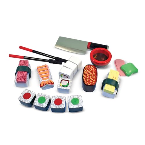 Melissa & Doug Spielset aus Holz zum Schneiden von Sushi | Fantasiespiel | Essensspiel | 3+ | Geschenk für Jungen oder Mädchen, Merhfarbig von Melissa & Doug