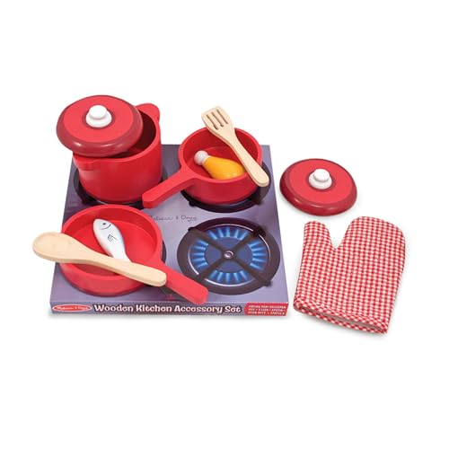 Melissa & Doug Küchenzubehörset aus Holz | Fantasiespiel | Essensspiel | 3+ | Geschenk für Jungen oder Mädchen von Melissa & Doug