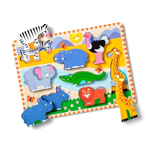 Melissa & Doug Safaripuzzle mit extra großen Teilen | Puzzles | Holzspielzeug | 3+ | Geschenk für Jungen oder Mädchen von Melissa & Doug