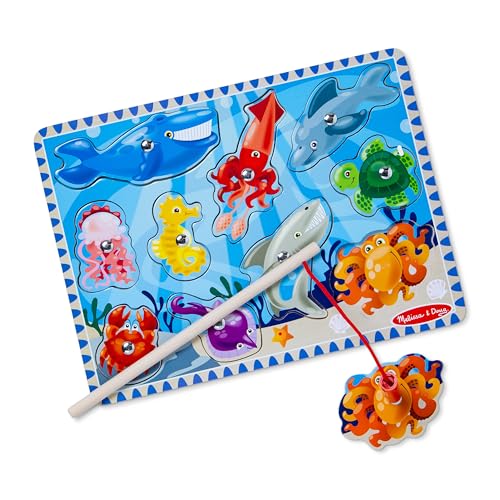 Melissa and Doug Angelspiel für Kinder ab 3 Jahre | Fische Angeln Spiel | Motorikspielzeug magnetisches Holzpuzzle Fisch & Angelspiel Holz | Geschenk für 3 jährige | Kinder Spielzeug ab 3 Jahre von Melissa & Doug