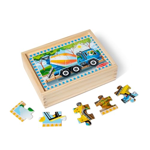 Melissa & Doug Baustellenpuzzles in einer Box | Puzzles | Holzspielzeug | 3+ | Geschenk für Jungen oder Mädchen von Melissa & Doug