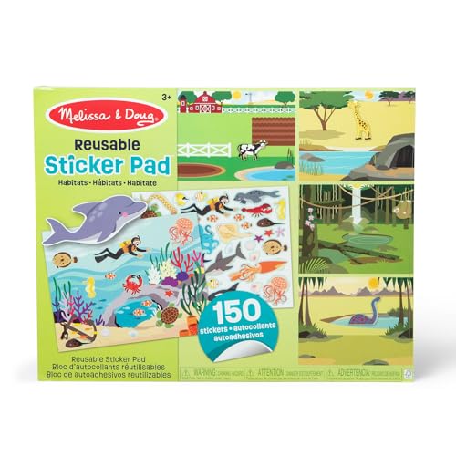 Melissa & Doug Stickerbuch wiederverwendbar Lebensräume | Sticker für Stickeralbum | Kinder | Aufkleber | Mädchen Jungen 3-4 Jahre von Melissa & Doug