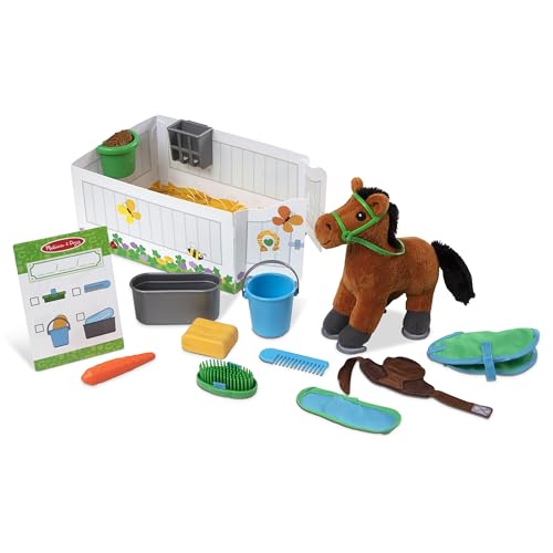 Melissa & Doug Feed & Groom Horse Care Play Set , Pretend Play , Play Set , 3+ , Gift for Boy or Girl von Melissa & Doug