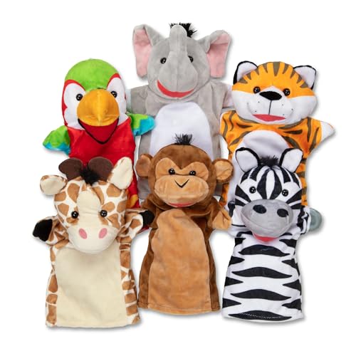 Melissa & Doug Safari Friends Handpuppen | Handpuppen und Theater | weiches Spielzeug | 3+ | Geschenk für Jungen oder Mädchen von Melissa & Doug