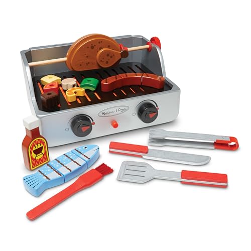 Melissa & Doug 19269 Drehspieß & Grillset | Pretend Play | Holzfutter | 3+ | Geschenk für Jungen oder Mädchen von Melissa & Doug