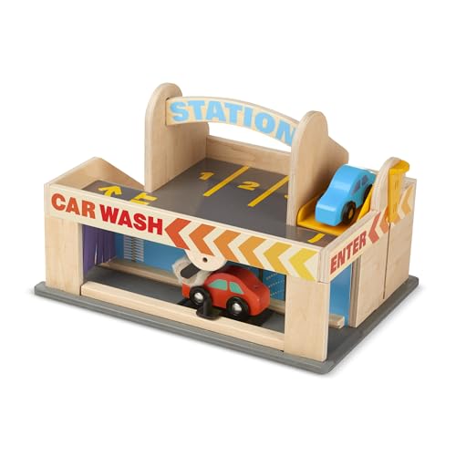 Melissa & Doug Service Station Parking Garage , Wooden Vehicle , Pretend Play , 3+ , Gift for Boy or Girl von Melissa & Doug