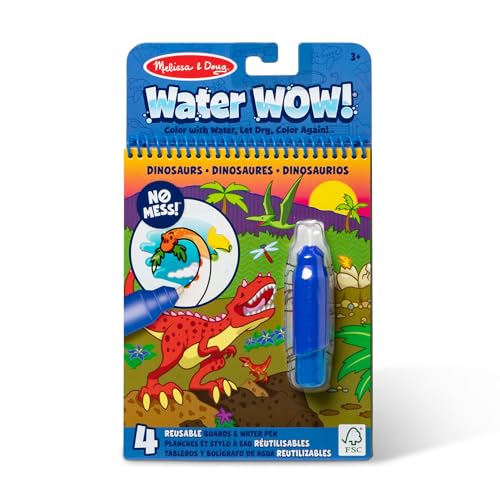 Melissa and Doug Wassereinfärbungsbrett – Dinosaurier, Dinosaurier malen mit Wasser Malbuch, Wassermalbuch ab 3 4 5 6 Jahre, Magic Water Colouring Book, Wasserzauber Malbuch, Malbücher für von Melissa & Doug