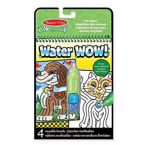 Melissa & Doug Water WOW! - Haustier Irrgarten magische Malbücher mit Wasserstiften | Kinder Wassermalbücher im Alter von 3 4 5 6 7 | Kleinkinder Reisespielzeug für unterwegs im Auto und Flugzeug von Melissa & Doug