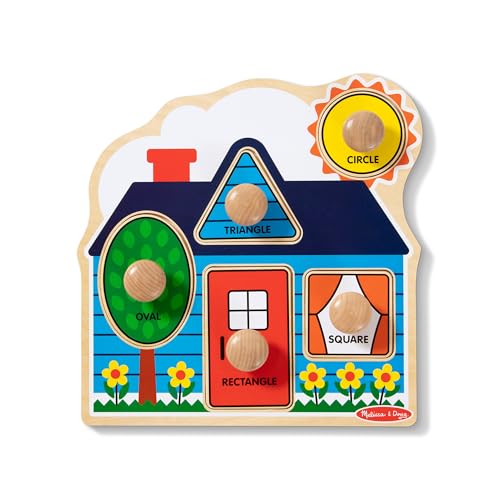 Melissa & Doug 2053 Holzpuzzle mit großem Knauf - Erste Formen (5 Teile) von Melissa & Doug