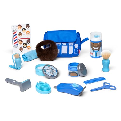 Melissa & Doug Friseurladen-Spielset Rasierspielzeug für Jungen und Mädchen ab 3 Jahren, kinder rollenspiel, verkleidung, beschäftigung, kinderspielzeug jahre, Mehrfarbig/Meereswellen (Ocean Tides) von Melissa & Doug