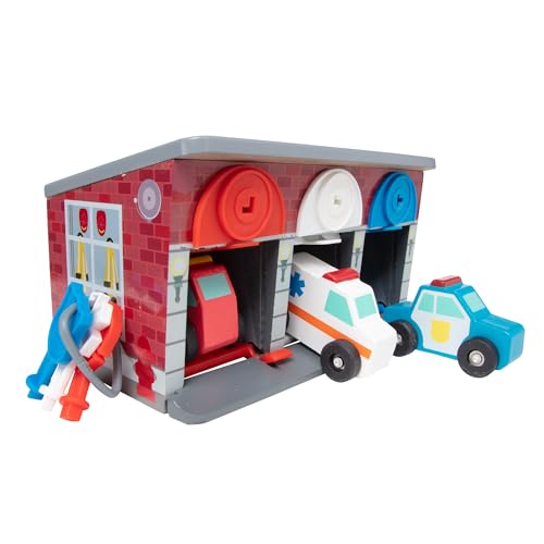 Melissa & Doug Wooden Keys & Cars Rescue Garage , Wooden Toys for 3 Year Old Boy Gifts , Toy Car Set & Emergency Services Station , Toddler Toy Cars for 3+ Year Old Boys & Girls 3 4 5 7 von Melissa & Doug