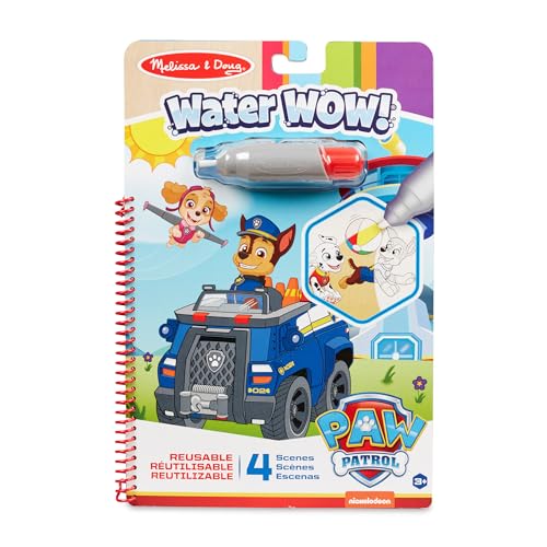 Melissa and Doug PAW Patrol Chase Water Wow Malbuch mit Wasserstift, Wasser , Wassermalbuch ab 3 4 5 6 Jahre, Wasserzauber , Malbücher für Kinder von Melissa & Doug