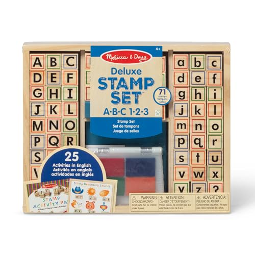 Melissa & Doug 40118 Stempelset mit Buchstaben und Zahlen aus Holz von Melissa & Doug