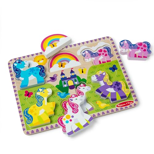 Melissa & Doug 51018 6-teiliges Einhorn-und-Regenbogen-Puzzle mit großen Teilen für Kleinkinder (Jungen und Mädchen) ab 2 Jahren von Melissa & Doug