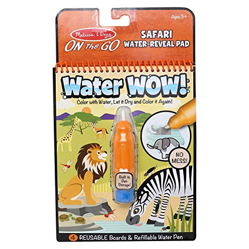 Melissa & Doug 51113 Water Wow Malblock-Malen mit Wasser-Safari (4 Seiten), Bunt, weiß von Melissa & Doug