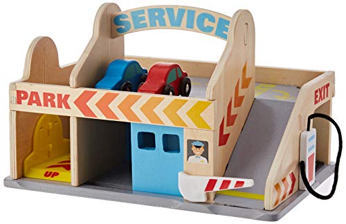 Melissa & Doug Tankstelle mit Parkhaus | Fahrzeuge und Züge aus Holz | LKWs und Fahrzeuge | 3+ | Geschenk für Jungen oder Mädchen von Melissa & Doug