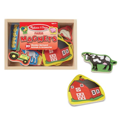 Melissa and Doug Magnete Bauernhof und Tiere Holz, Magnete Kinder, Magnettiere für Magnettafel Kinder und Kühlschrankmagnete Kinder, Magnet Spielzeug Kinder, Magnetspiel ab 2 3 4 von Melissa & Doug