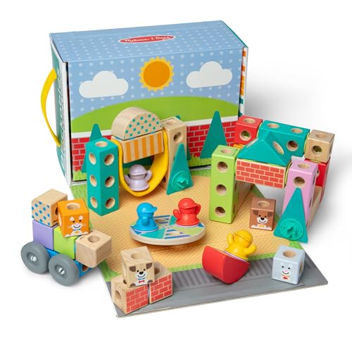 Melissa & Doug Blockables Stadt-Spielset mit Holzklötzen zum Kombinieren, Zusammenstecken und Spielen für Jungen und Mädchen im Vorschulalter (73-teilig) von Melissa & Doug