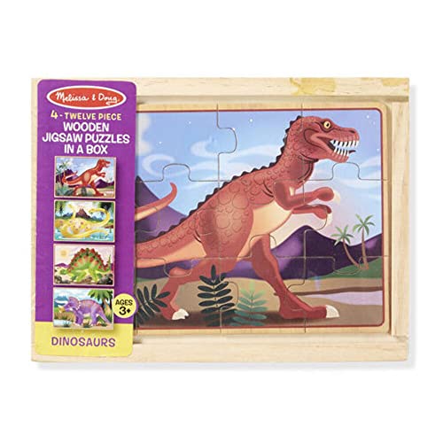 Melissa & Doug Dinosaurier 4-in-1 Holzpuzzle in einer Aufbewahrungsbox 48 Teile (Artikel # FOURDINO) von Melissa & Doug