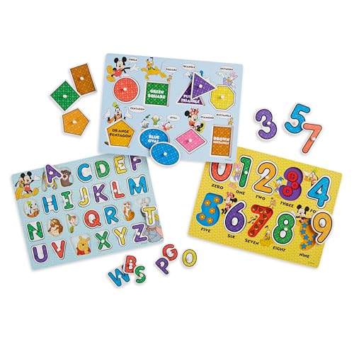 Melissa & Doug Disney Alphabet/Numbers/Shapes/Colors Peg Puzzle (8 Piece) von Melissa & Doug