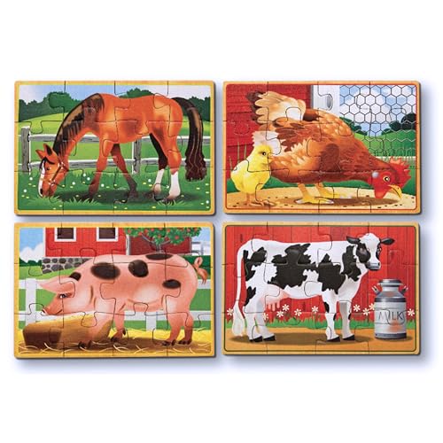 Melissa & Doug Farm Animals Puzzles in a Box | Puzzles | Wooden Toy | 3+ | Gift for Boy or Girl von Melissa & Doug