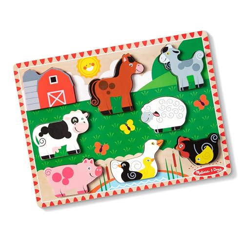 Melissa & Doug Farm Chunky Puzzle | Puzzles | Wooden Toy | 2+ | Gift for Boy or Girl von Melissa & Doug