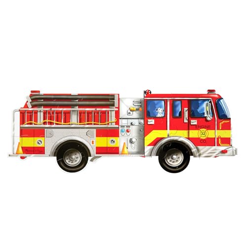 Melissa & Doug Fussbodenpuzzle „Gigantisches Feuerwehrfahrzeug" | Puzzle für Kinder | 3+ |Geschenk für Jungen oder Mädchen von Melissa & Doug