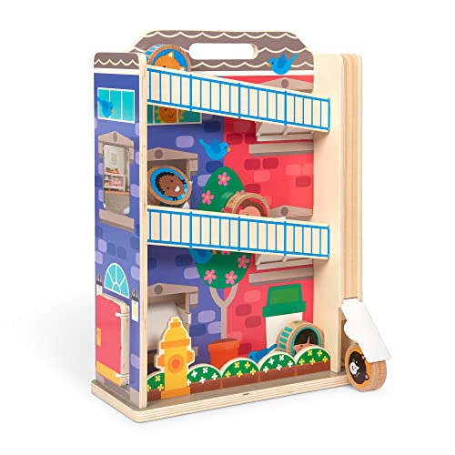 Melissa & Doug GO Tots Stadthaus aus Holz, Holzspielzeug, Entwicklungsspielzeug, Lernspielzeug Säuglinge, Holzspielzeug ab 1 jahr, Geschenk für Baby-Jungen-Mädchen, FSC-zertifizierte Materialien von Melissa & Doug