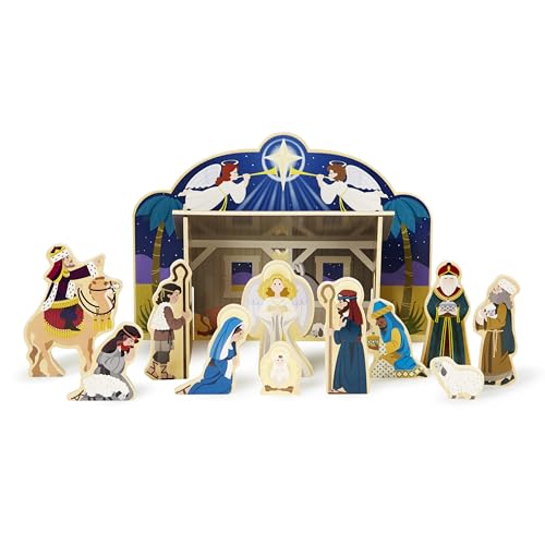 Melissa & Doug Holzkrippe mit Spielfiguren (12 Teile) von Melissa & Doug
