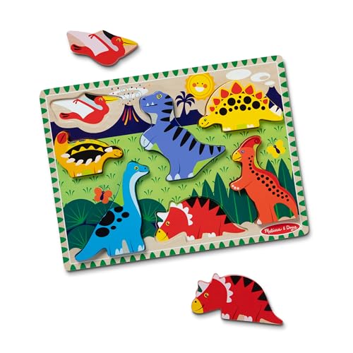 Melissa & Doug 13747 Dinosaurs Chunky Puzzle Puzzles Wooden Toy 3+ Gift for Boy or Girl, 2.54 cm*30.48 cm*23.368 cm von Melissa & Doug