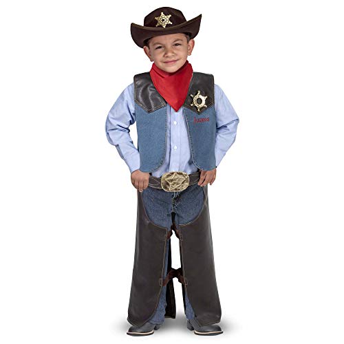 Melissa & Doug 14273 Cowboy-Rollenspiel-Kostüm-Set | Cowboyhut Kostüm | Baby-Cowboy-Outfit | Rollenspiel | Halloween-Kostüm | Kinderkostüm | 3+ | Geschenk für Jungen oder Mädchen von Melissa & Doug
