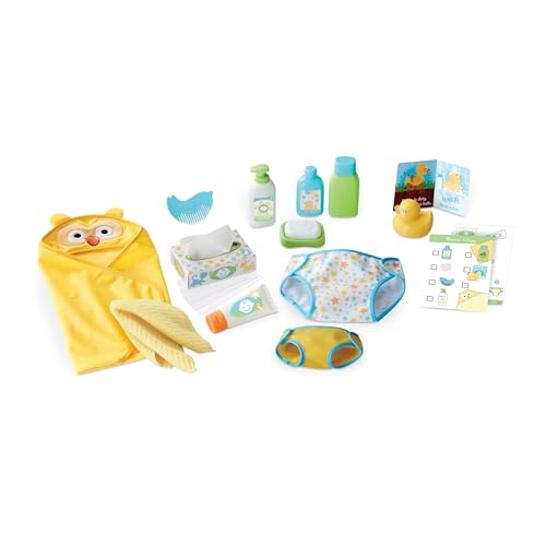 Melissa & Doug Mine to Love Puppen-Spielset zum Wechseln & Baden – Windeln, Spiel-Shampoo, Wischtücher, Handtuch und mehr (19 Teile), Weiß von Melissa & Doug