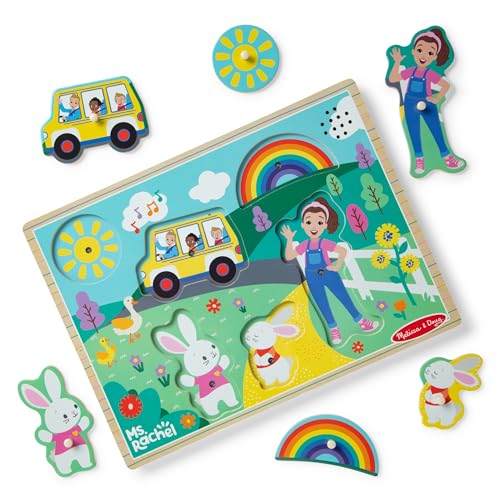 Melissa & Doug Ms. Rachel Holz Song Peg Puzzle, Lichtaktiviert, 6-teilig mit vollen Liedern, Kleinkindspielzeug für Jungen und Mädchen im Alter von 2-5+ Jahren - FSC Zertifiziert Melissa & Doug Ms. Rachel Holz Song Peg Puzzle, Lichtaktiviert, 6-teilig mit vollen Liedern, Kleinkindspielzeug für Jungen und Mädchen im Alter von 2-5+ Jahren - FSC Zertifiziert von Melissa & Doug