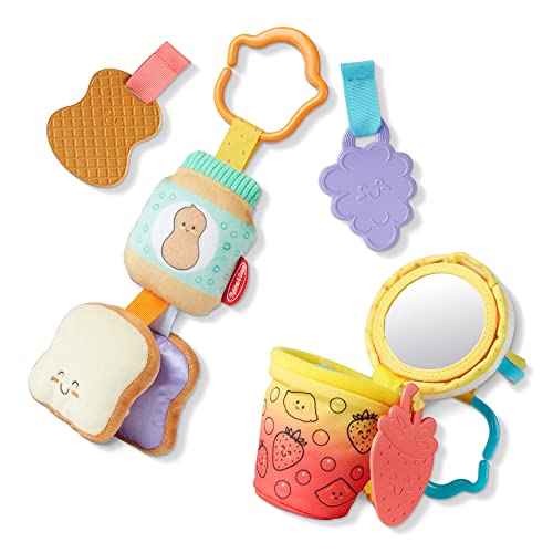 Melissa & Doug Multi-Sensory Take-Along Clip-On-Spielzeug für Kleinkinder, 2er-Pack (PB&J und Bubble Tea) von Melissa & Doug