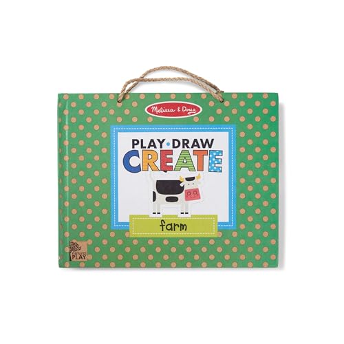 Melissa & Doug | Natural Play: Spielen, Zeichnen, Kreieren, Wiederverwendbares | Mal & Magnet-Set - Bauernhof (38 Magnete, 5 Whiteboard-Markierstifte) von Melissa & Doug
