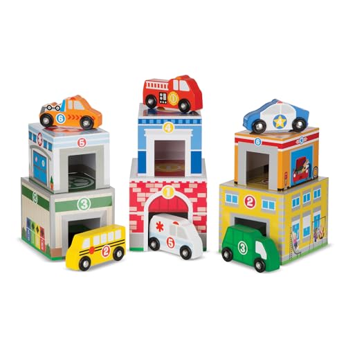 Melissa & Doug Nesting & Sorting Buildings & Vehicles , Wooden Toy & Trains , Trucks & Vehicles , 2+ , Gift for Boy or Girl von Melissa & Doug