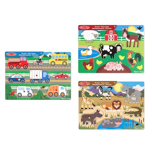 Melissa & Doug | Pack mit 3 | Steckpuzzles aus Holz – Bauernhoftiere, Safari und Fahrzeuge. Melissa & Doug | Pack mit 3 | Steckpuzzles aus Holz – Bauernhoftiere, Safari und Fahrzeuge. von Melissa & Doug