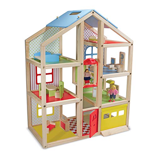 Melissa & Doug Puppenhochhaus aus Holz mit Möbeln und Spielfiguren (18 Teile) von Melissa & Doug