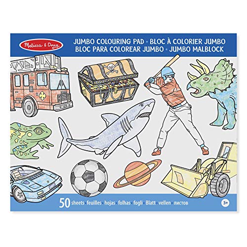 Melissa & Doug Jumbo Colouring Pad - Blue | Activity Pad | Coloring Pads | 3+ | Gift for Boy or Girl von Melissa & Doug