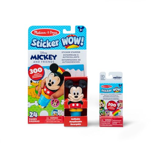 Melissa & Doug Sticker Wow! Mickey Bundle (Stempel mit Buch + Disney Nachfüllpackung) von Melissa & Doug