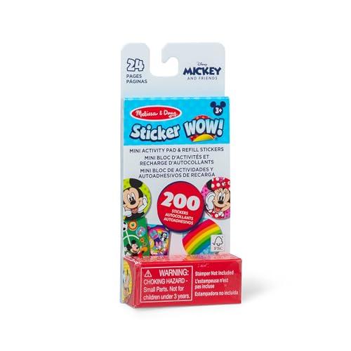 Melissa & Doug Sticker Wow Mini Activity Pad und 200+ Nachfüllaufkleber für Stamper Arts and Crafts Fidget Toy Collectibles - Assorted Disney von Melissa & Doug