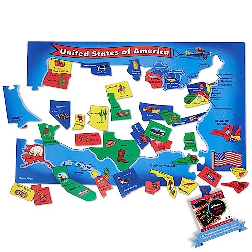 Melissa & Doug U.S.A. Karte (51 Stück): Boden-Puzzle-Set mit 1 Thema, kompatibel mit M&D Scratch Fun Mini-Pad (00440) von Melissa & Doug