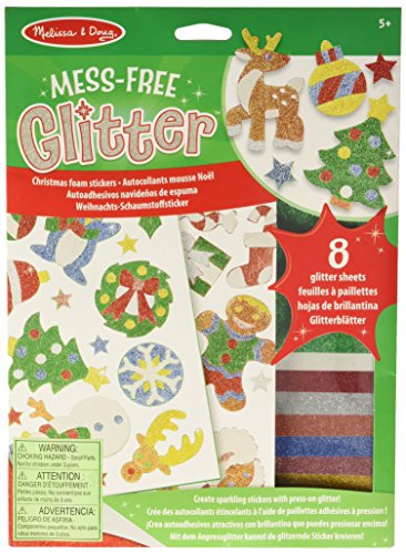 Melissa & Doug Weihnachts-Aufkleber, Glitzer, die nicht verschmutzen, mehrfarbig, 40002 von Melissa & Doug
