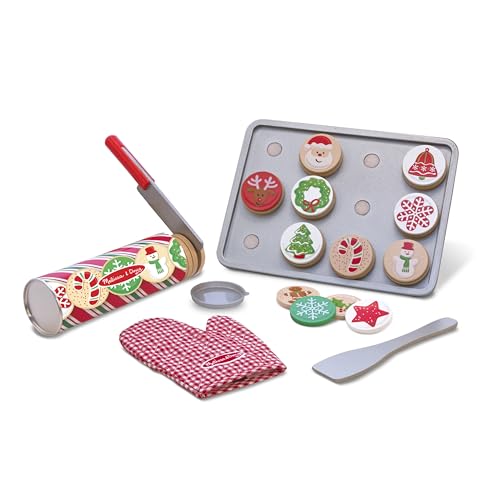 Melissa & Doug Weihnachtsspielzeug Plätzchen-Set aus Holz Weihnachtsspielzeug | Rollenspielzeug | Spiellebensmittel | 3+ | Geschenk für Jungs oder Mädchen von Melissa & Doug